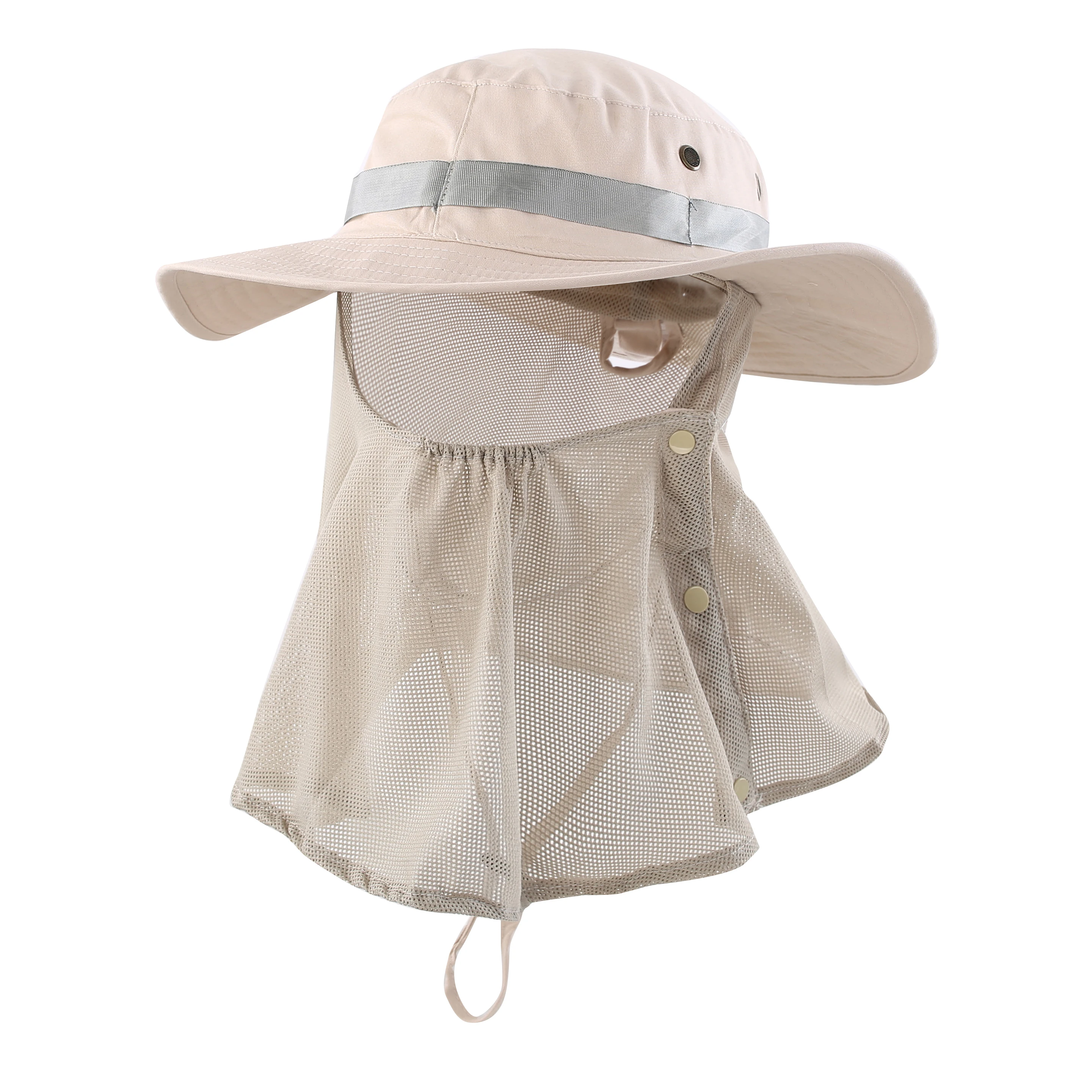 

Connectyle Outdoor UPF50 Sun Protection Men's Wide Brim Mesh Bucket Hat with Neck Face Flap Fishing Hat