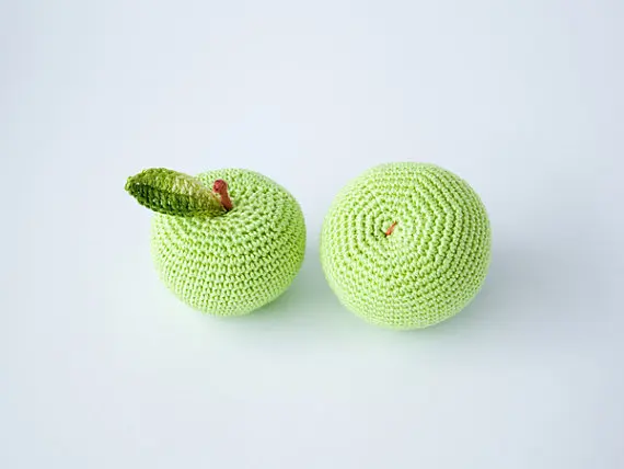 

Crochet apple baby rattle crochet rattle toy gift