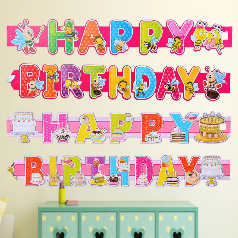 1 Pz 2 8 M Oro Polvere Di Carta Del Fumetto Buon Compleanno Lettera Striscia Inglese Di Compleanno Banner Bandiera Bambini Kid Baby Shower Partito Decor Party Decoration Birthday Bannerbaby Shower Aliexpress