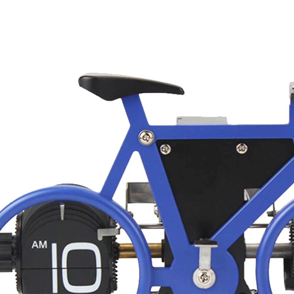 Modern Page Turning Bicycle Desk Clock Decoration Office Shelf Clock Home Decorative Artwork Tabletop Decor For Kids Children 