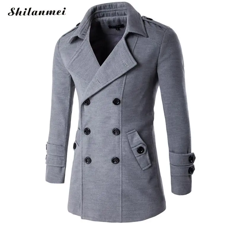 trench coat men mens overcoat double boutonnage manteau