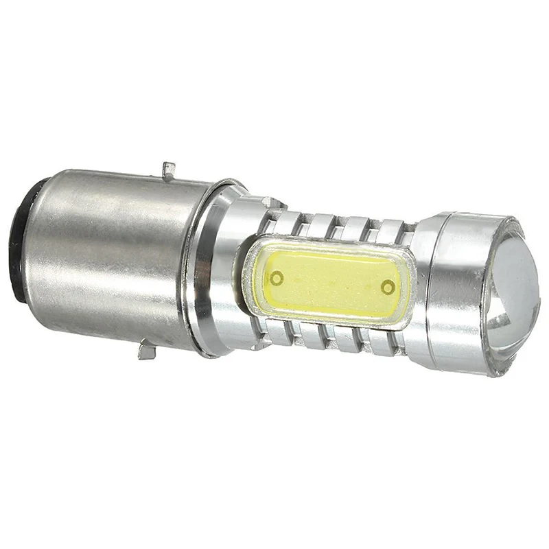 New Arrival 1pc White Motorcycle H6 Headlight DC12V 7.5W BA20D 4 COB LED Moto Moped Scooter ATV Lamp Bulb Aluminum Light