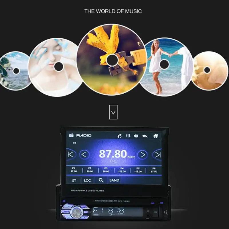 Sale 7in Touch Bluetooth Car GPS MP5/MP3 Player Radio USB/TF/AUX Map+Rearview Universal GPS Navigation 9