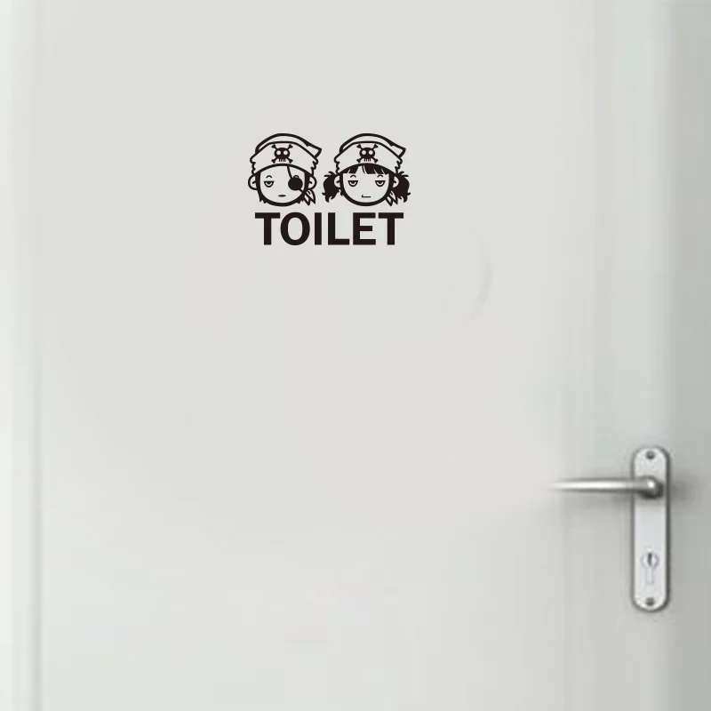 DIY Cartoon Toilet Door Stickers Bathroom Decor Creative Family Home ...