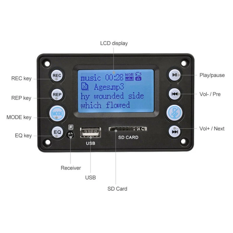 Высокое качество DC 5V 4,0 Bluetooth MP3 декодер плата аудио модуль USB SD WAV WMA FM пульт дистанционного управления