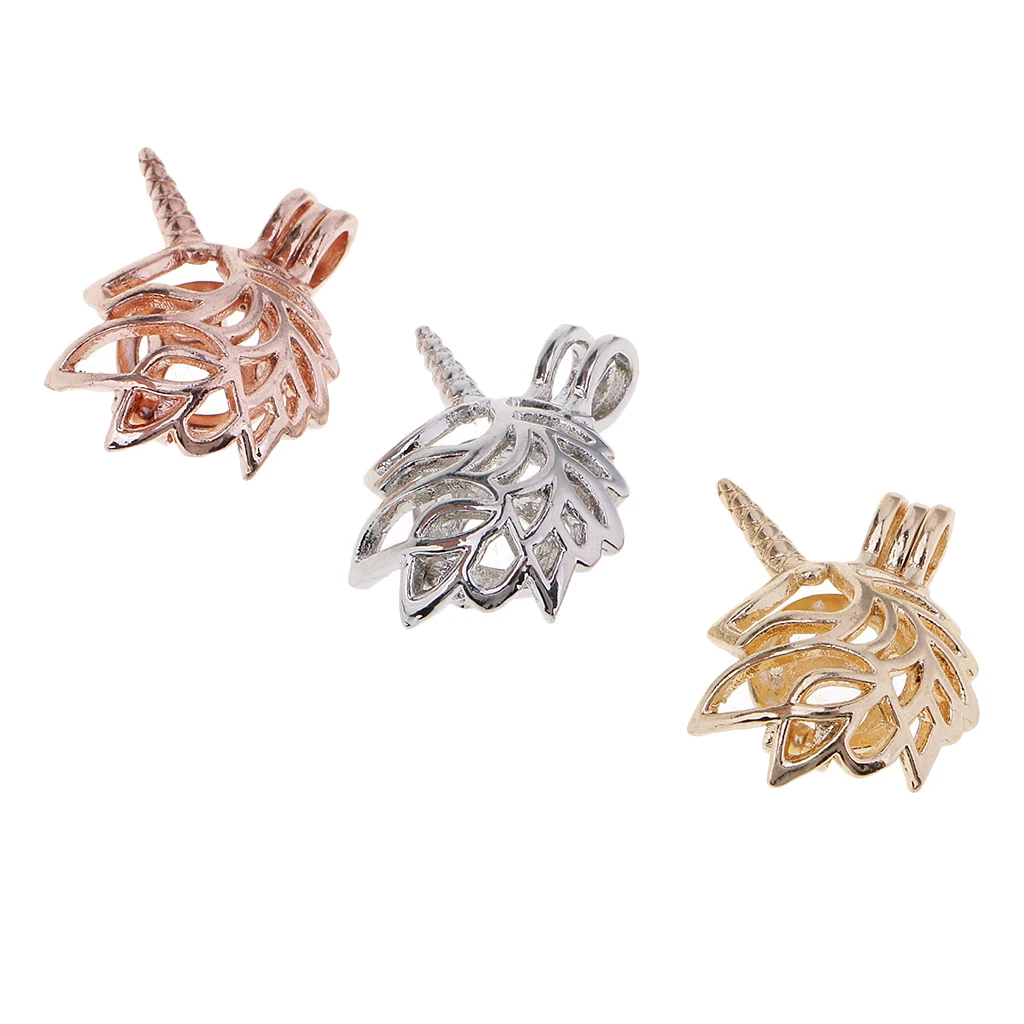 Phenovo 3 Pieces Beads Charms Locket Pendant Settings Blanks Base Jewelry Making Findings for DIY Necklace Accessories Making