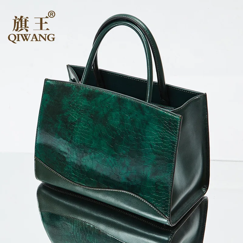 

Famous Brand Women Handbags Bag Green Genuine Leather Female Crocodile Handbag Ladies Shoulder Bag Luxury 2019 bolsa feminina