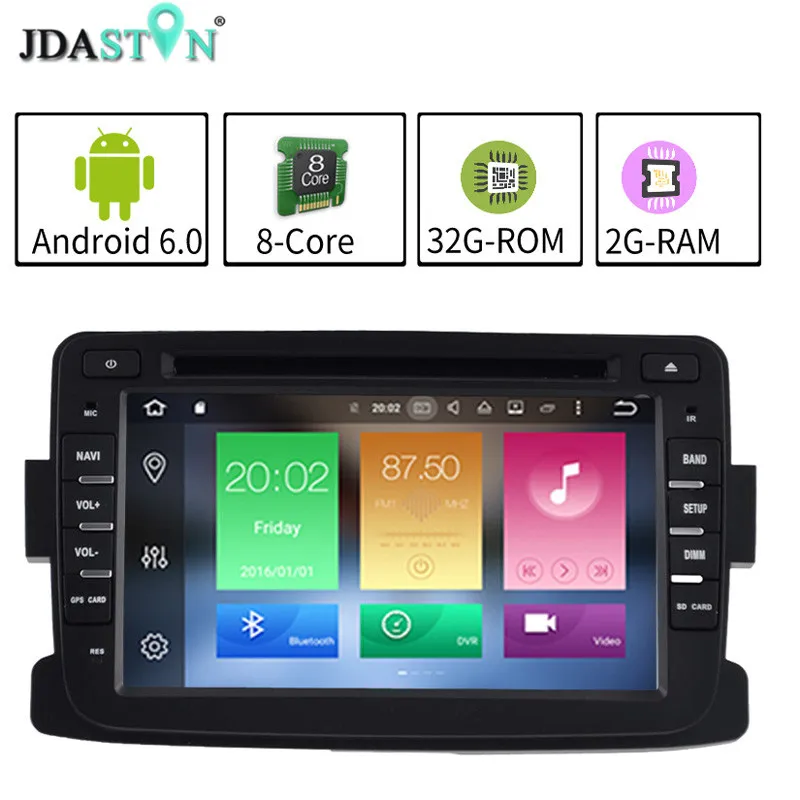 JDASTON 2DIN2GB Ram Android 6 0 font b Car b font DVD Player For RENAULT Dacia