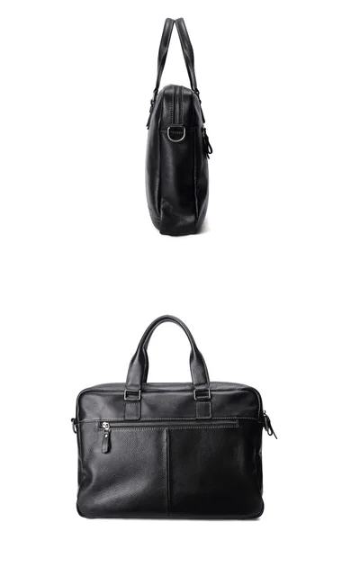2018 nowy naturalny Cowskin 100% prawdziwej skóry męskie Aktówka moda duża pojemność torba biznesowa czarny mężczyzna ramię Laptop Bag -