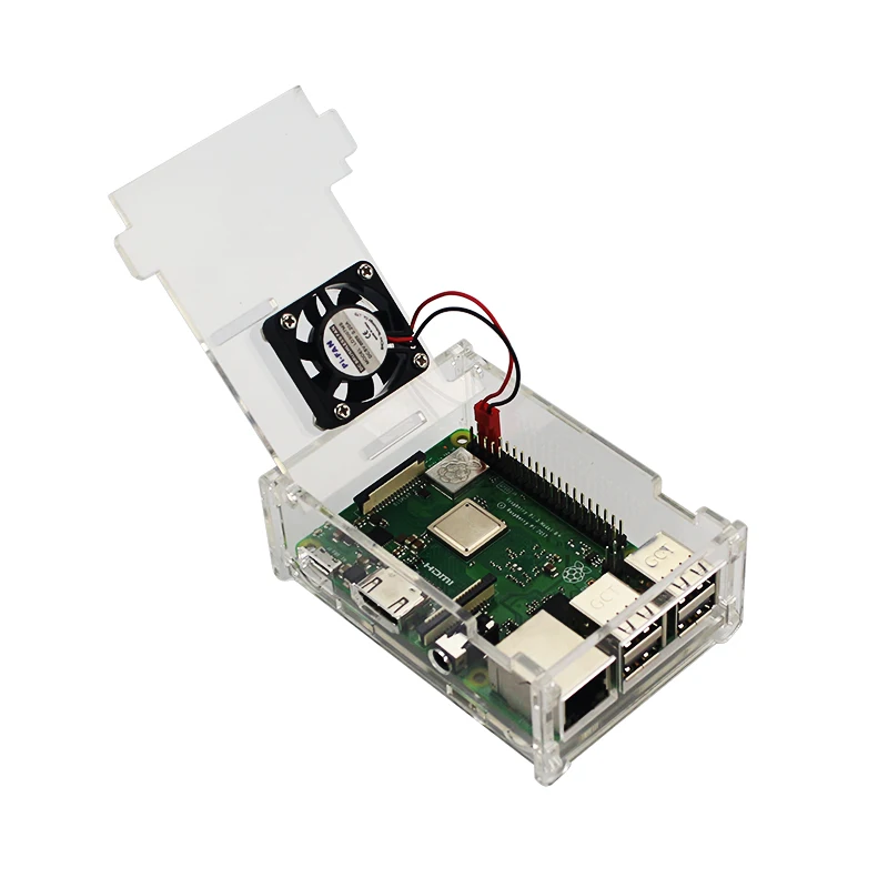 Raspberry Pi 3 Model B+ акриловый чехол с трансвентом+ вентилятор охлаждения cpu совместимый для Raspberry Pi 3 Model B/B