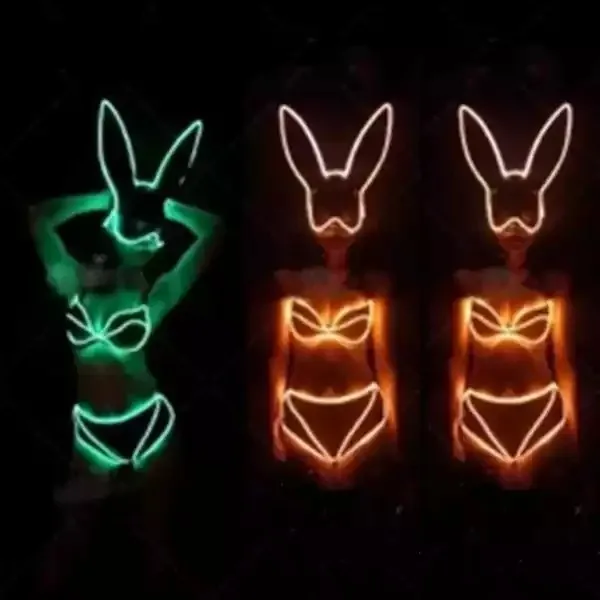 Танцор ночной клуб бар музыкальный фестиваль DJ танцевальная Команда ГОГО освещенный светодиодный светильник маска кролика костюм