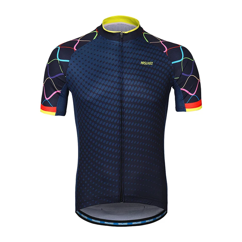 ARSUXEO, мужские майки для велоспорта, топы, летние, для гонок, одежда для велоспорта, быстросохнущая, короткий рукав, для горного велосипеда, велосипедная рубашка, Ciclismo z84 - Цвет: z845