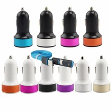 2-1 Data Cable+ 2.1A Car-Charger For Lenovo K3 Note Lenovo S90 A536 P780 Vibe Shot X2 USB Charger & Other phones USB Car Charger