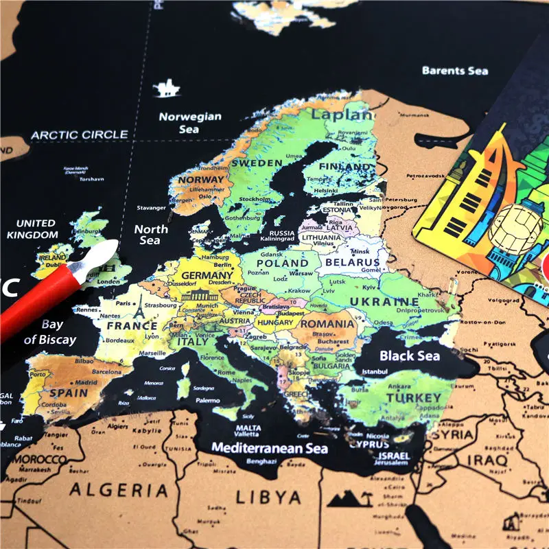 1 шт. модная карта Персонализированная карта мира мини креативная скретч-карта для офиса