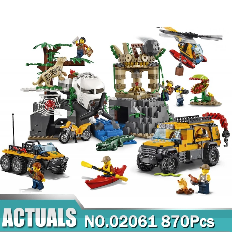 

Genuine City Series 02061 The Jungle Exploration Site Set Compatible with Lego 60161 Building Blocks Bricks toys