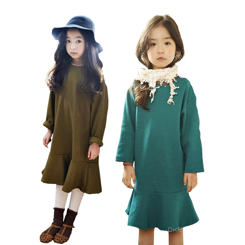 

Kids Dresses for Girls Princess Dress Winter Fleece Dress Children's Sweater Dress Clothes Kids Outfits 6 8 10 12 Years