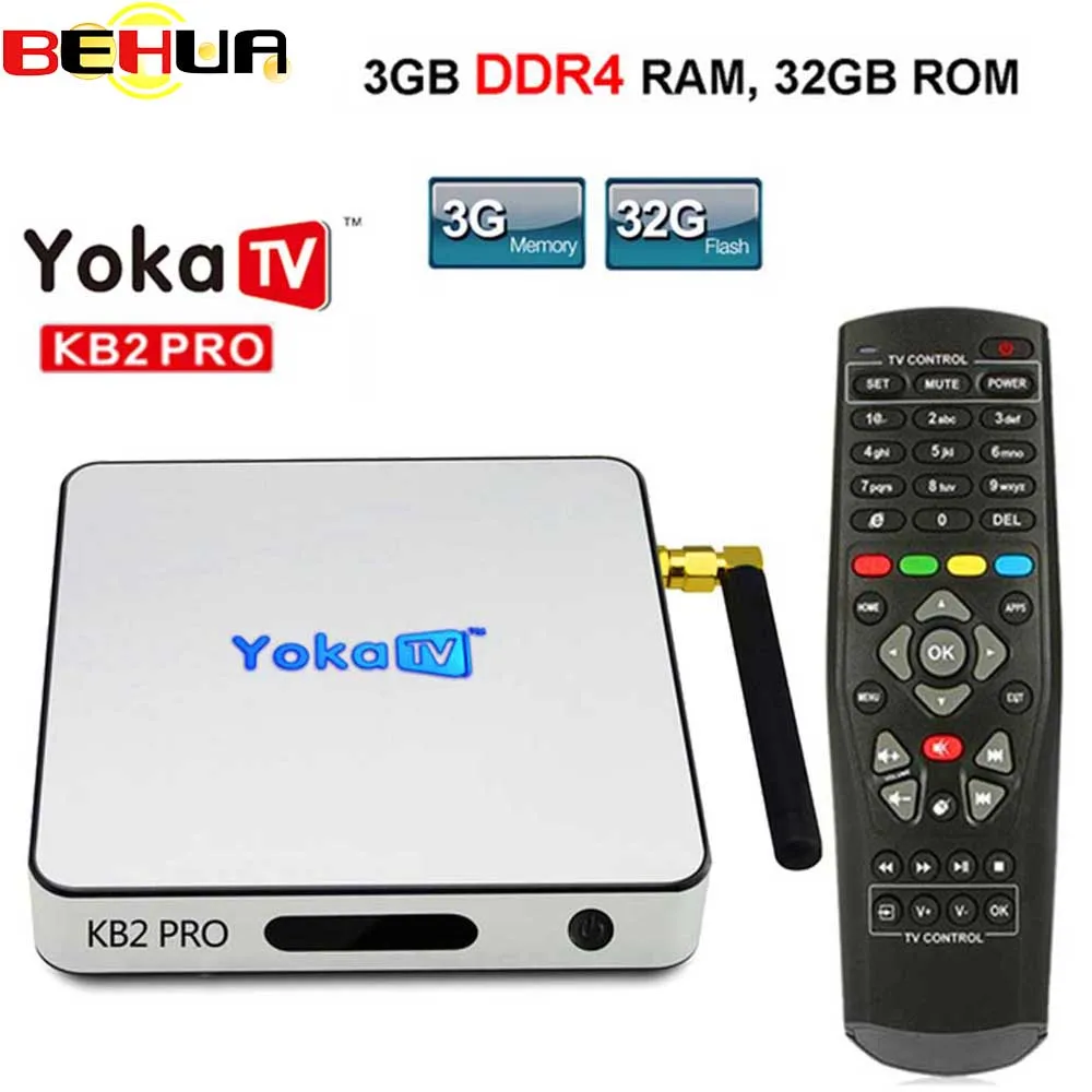 

Original YOKA KB2 PRO Android 6.0 Octa Core TV Box Amlogic S912 Support for BT 4.0 Streaming Media Player set top boxes kb2pro