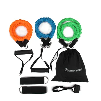 

9pcs man resistance bands exercise set fitness tube yoga workout pilates for wholesale and free shipping kylin sport