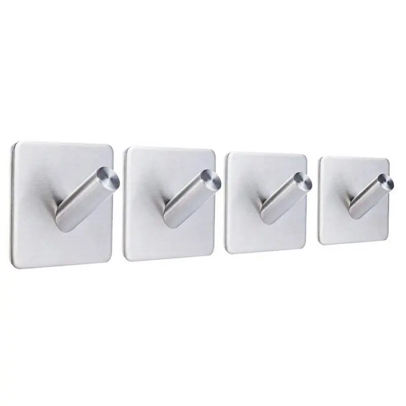 

Wall Door Hook, Clothes Hook, Towel Racks Drilling Bathroom Hooks with 3 M Adhesive for Kitchen and Bathroom Stainless Steel W