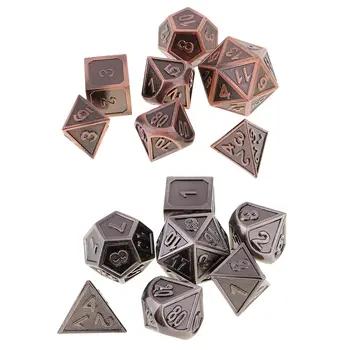 

14pcs Polyhedral Dice 16mm D4-D20 D D Metal Dices for Dungeons and Dragons DND MTG RPG Table Game Creative Toys Gift