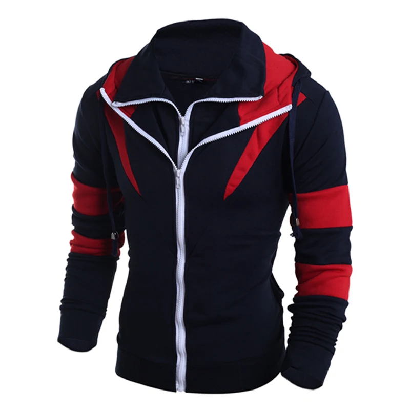 Double Zipper Men's Hoodies Sweatshirts Men Spring Autumn