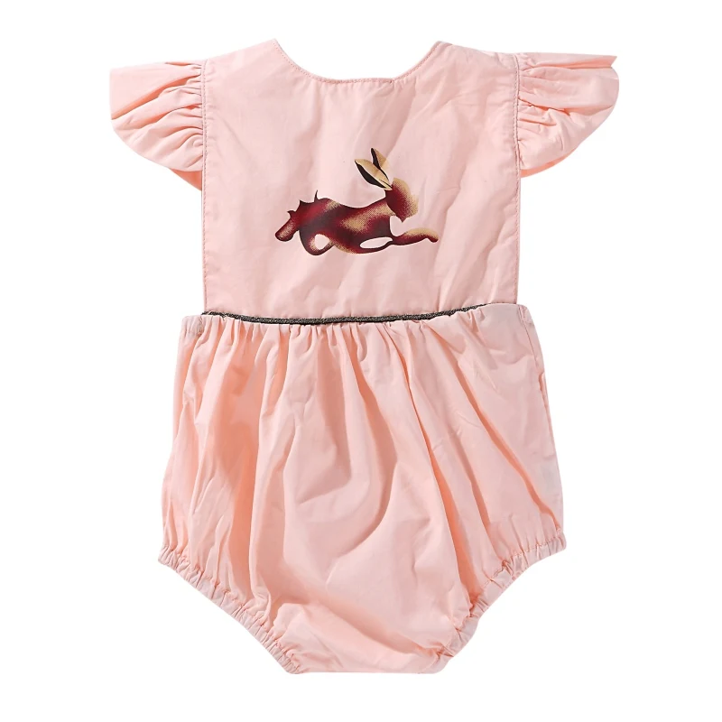 New Baby Girl Rompers With Fleece Pink Pattern Comfortable For Dressing In the Summer with Short