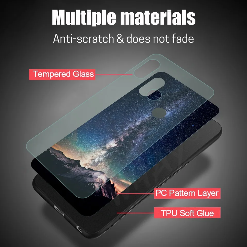 Tempered Glass Case For Xiaomi Mi A2 Lite A1 Coque Luxury Back Phone Xiomi Case For Xiaomi Redmi 5 Plus 6A Note 4X 6 5 Pro Cover (4)