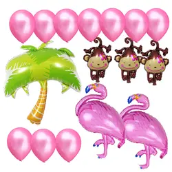 16 шт. Фламинго Фольга Шарики Гавайи партия украшения надувные гелиевые шар День рождения Свадьба шары вечеринок