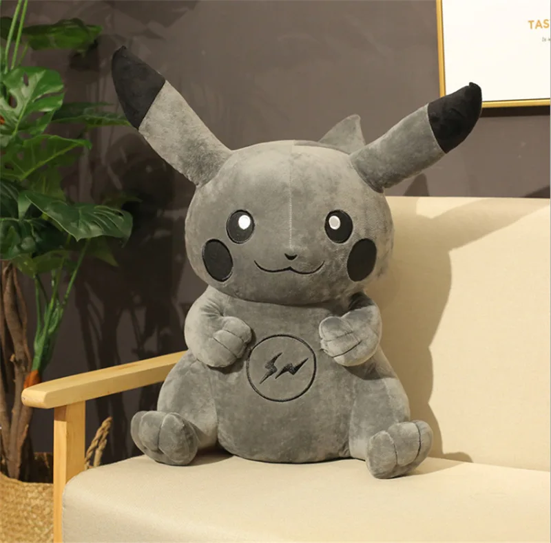 

FGHGF Black Pikachu 2019 Movie Japan Anime Cute Soft Stuffed Anime Dolls Animal Soft Stuffed Dolls For Children Gift