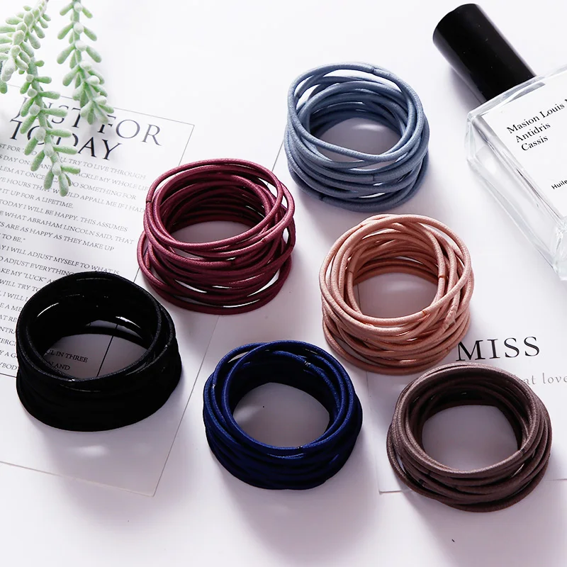 

New 50/100PCS Women 4.5CM Basic Nylon Elastic Hair Bands Ponytail Hair Scrunchie Rubber Bands Headband Hair Accessories Headwear