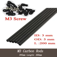 Rostock Delta Kossel mini K800 200mm Braços Diagnonal varetas de Carbono completo Haste Kit ID: 3mm e Haste OD: 5mm