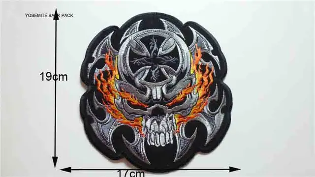 Large Motorcycle Skull Embroidered Patch, Back Patch for Biker Vest, Patches  Iron On, Patches for Jackets -  Canada