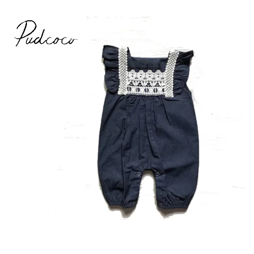 Infant Toddler Girls Summer Clothes Jumpsuits Onesies 3-24 Months Sleeveless Lace Strap Floral Rompers Overalls