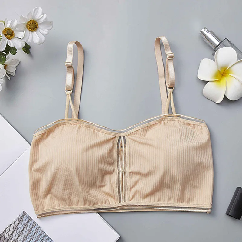 

Women's Soft Seamless Openwork Tube Top Breathable Padded Seamless Bras Sexy Hollow Out Tube Top