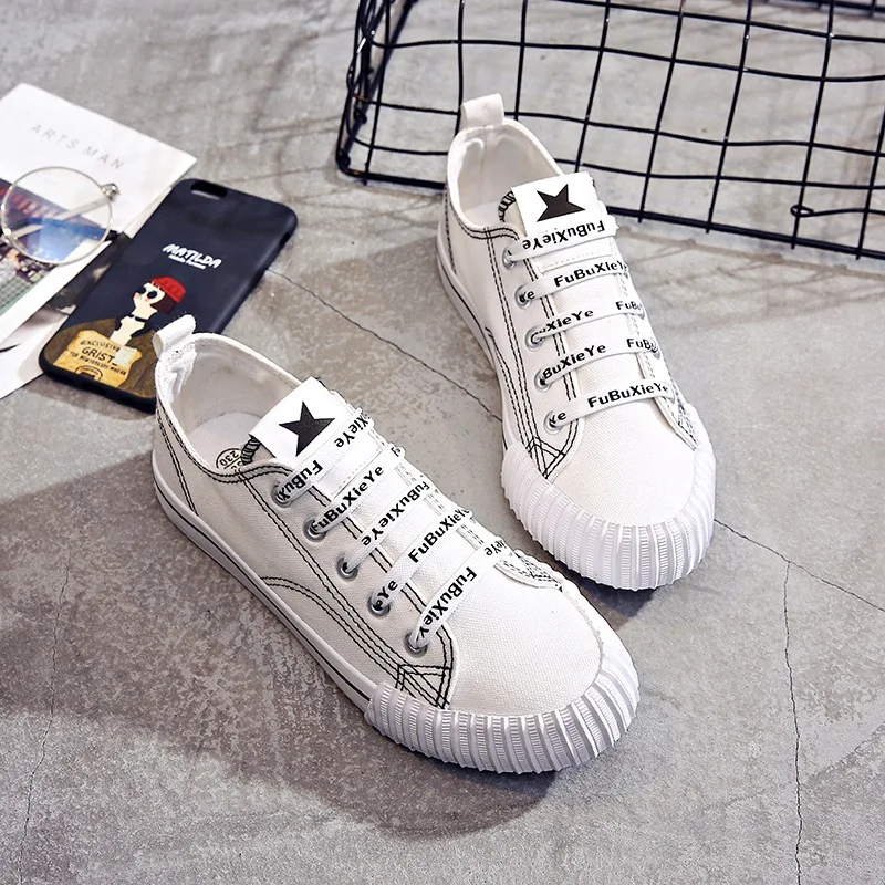 Casual Et Rue Lettres Toile D'été 2 Harajuku Chaussures Blanc 3 Plat Nouvelle Printemps 1 Femme Sauvage Dentelle dAO70d