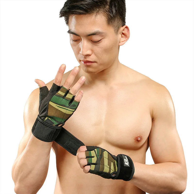 

Gym Weightlifting Excise Glove for Men Women Protect Wristband Bodybuilding Gloves bar strap Sports Dumbbel pull ups gloves