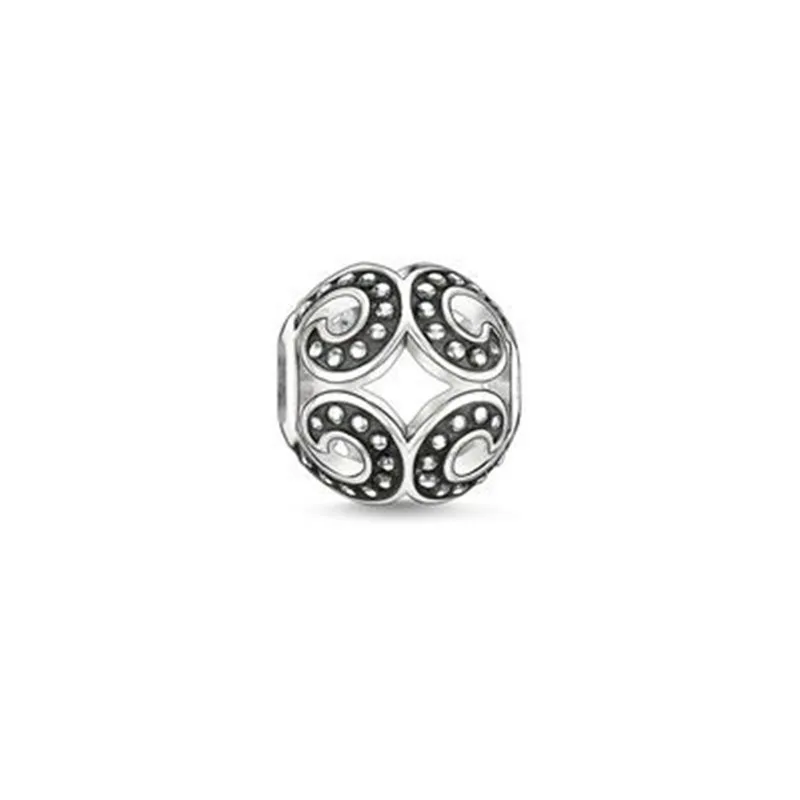

925 Sterling Silver Black Powerful Wave Bead, Most Fashion DIY Karma Beads Jewelry Making Fit Bracelet Necklace for Women Men