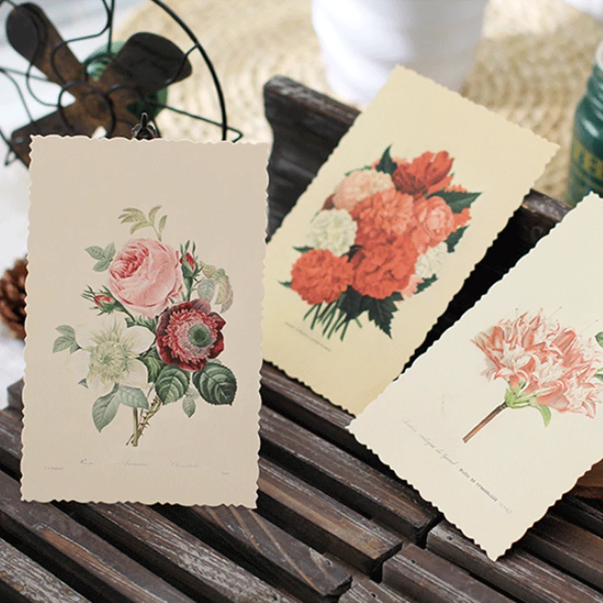  4packs/lot Vintage Plant And Flower Postcard Multi Busines Greeting Paper Card Message Label For In - 32964050826