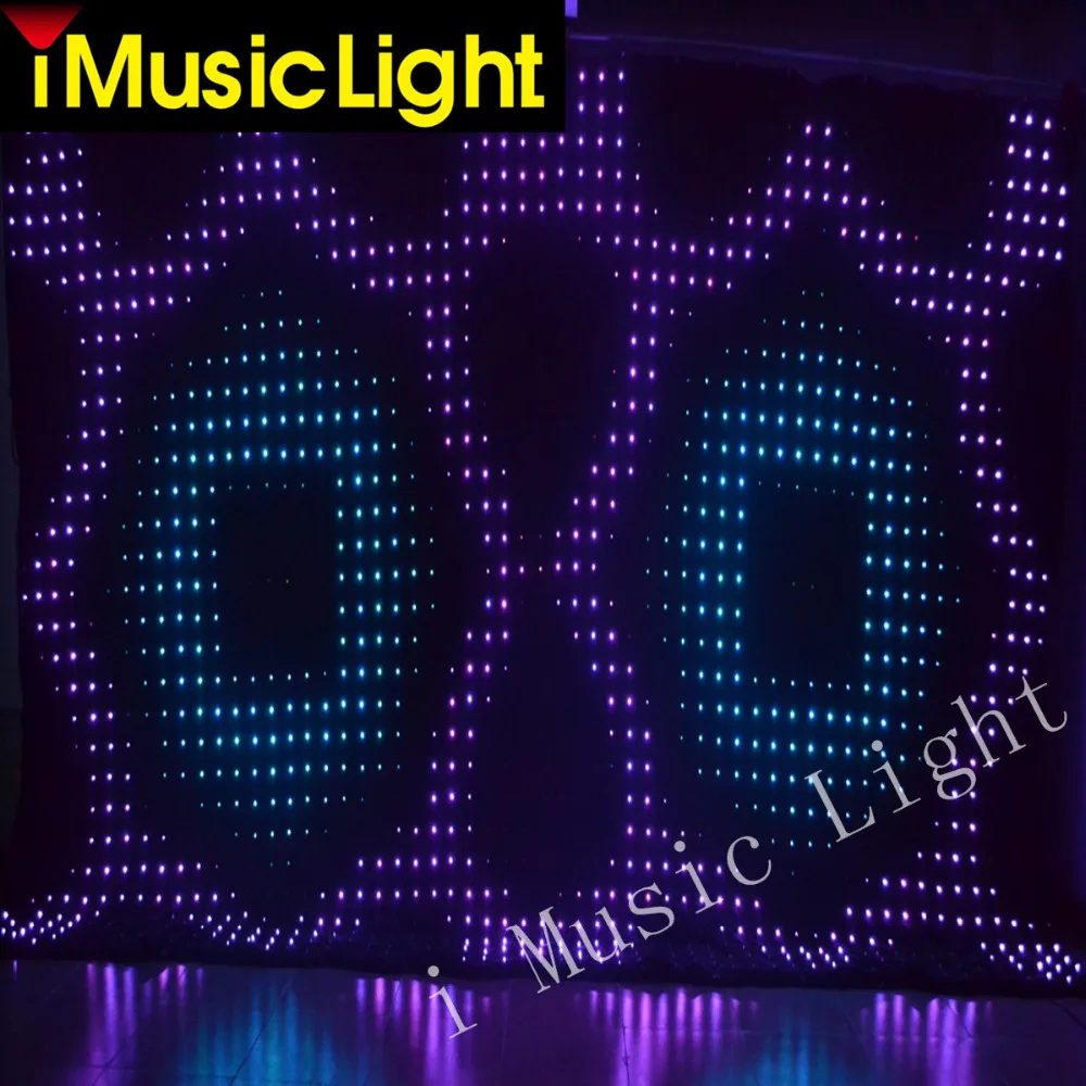 DJ Vision Curtain P6 2M*3M LED Video Curtain Flexible LED Curtain DJ Lighting LED Video Cloth PC Control