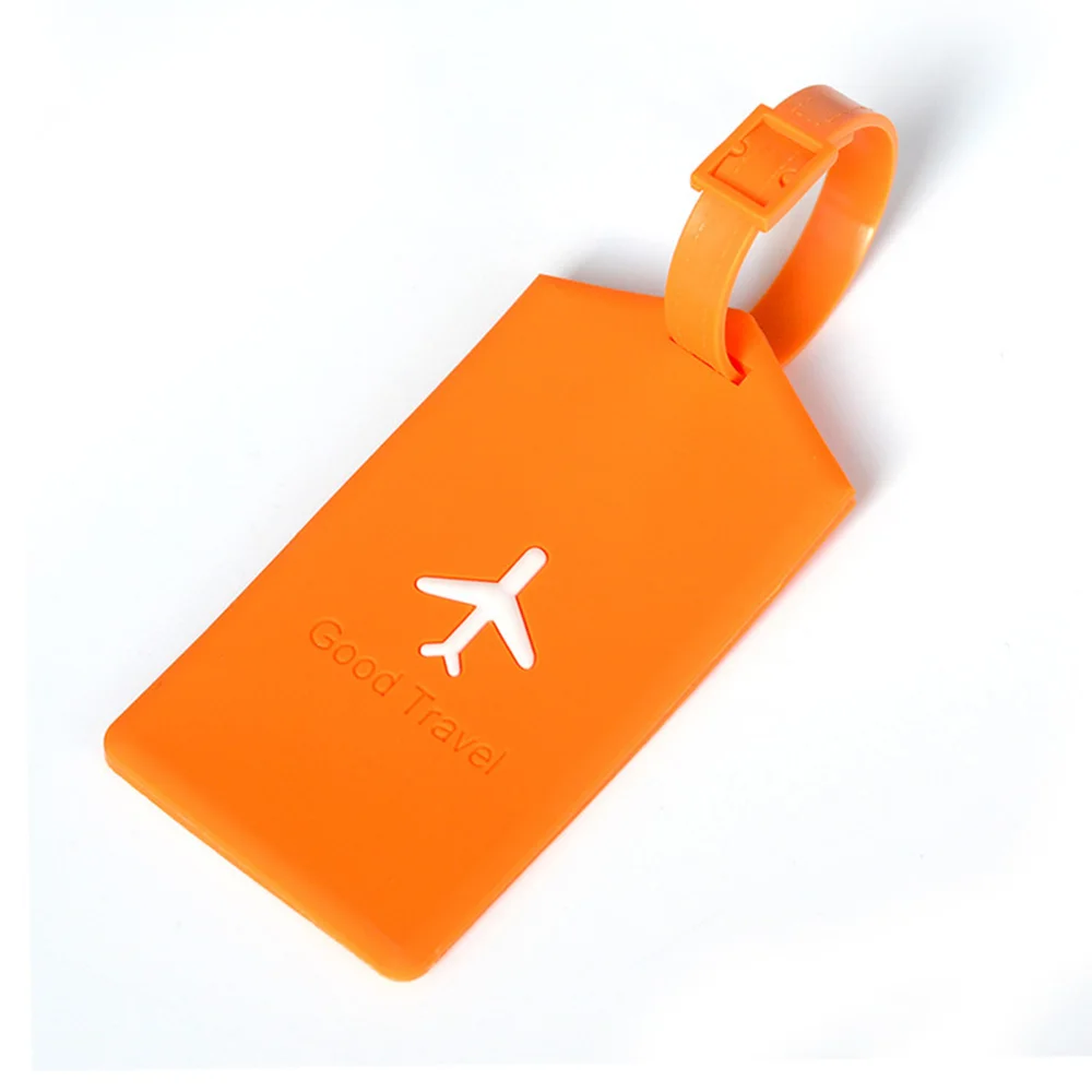Модные Силиконовые Багажные Бирки багаж чемодан сумка ярлыки Имя адрес - Цвет: 3