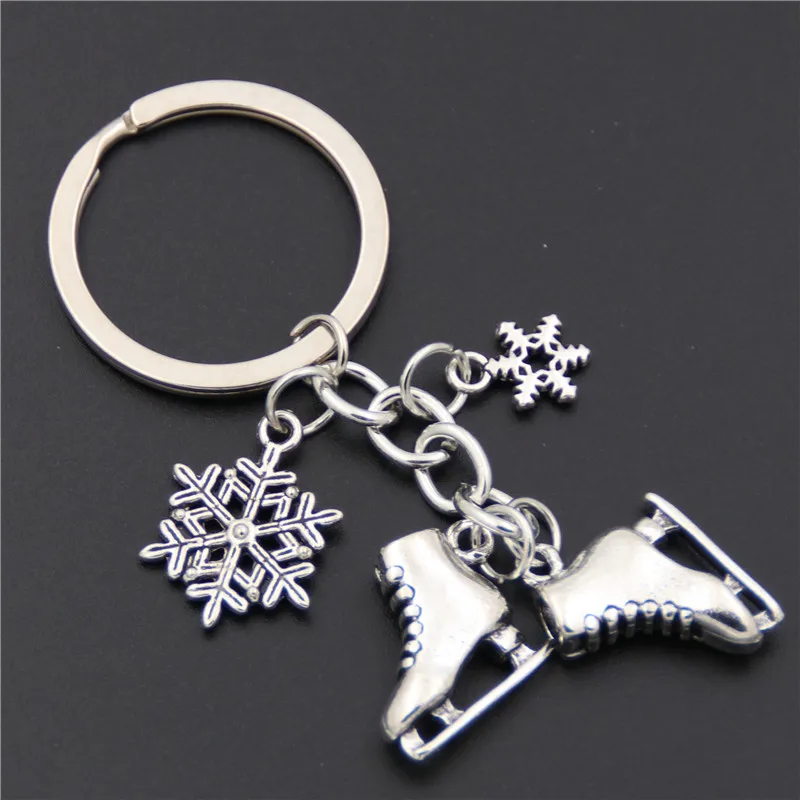 1 шт. Серебристый Брелок для ключей с подвеской снежинкой|keychain jewelry|key chainpendant key ring |