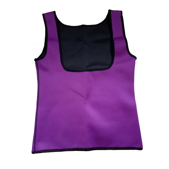 S-6XL, для женщин, для фитнеса, тренировки, Корректирующее белье, пот, без рукавов, рубашка, неопрен, одежда, жилеты, спортивные, тренировочные, Cami Vest - Цвет: Violet