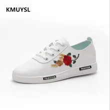 Новинка года; сезон весна-лето; дышащая Белая обувь с вышивкой в Корейском стиле; Ins Super Fire; женская обувь на плоской подошве