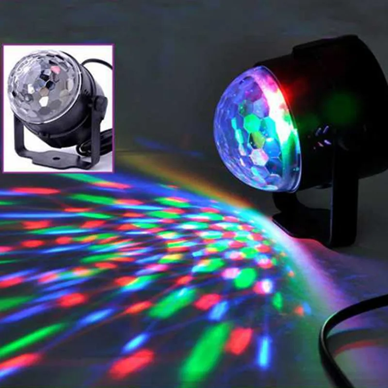 

Auto Sound Control Magic Crystal Stage Lights Rotating Ball Effect RGB LED Light for KTV Xmas Party Wedding Show Club Disco DJ