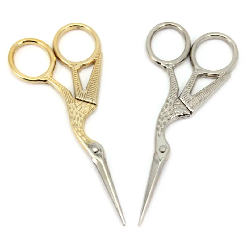 1pc Gold Beautiful Steel Heron Bird Shaped Cutting Cloth Scissor Supply