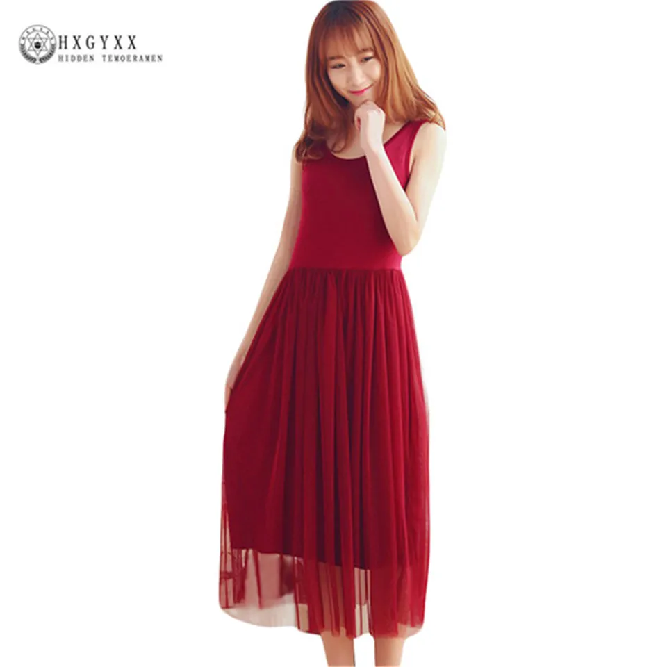 Slim Plus Size Summer Basic Sundress Woman 2018 Sleeveless Modal Cotton