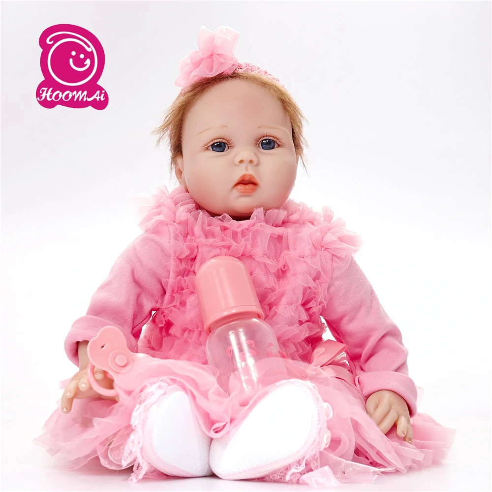 

22 Inch Newborn Baby Mohair Realistic Silicone Real Touch Cloth Body Newborn Babies Toy Kids Best Birthday Playmates Gift