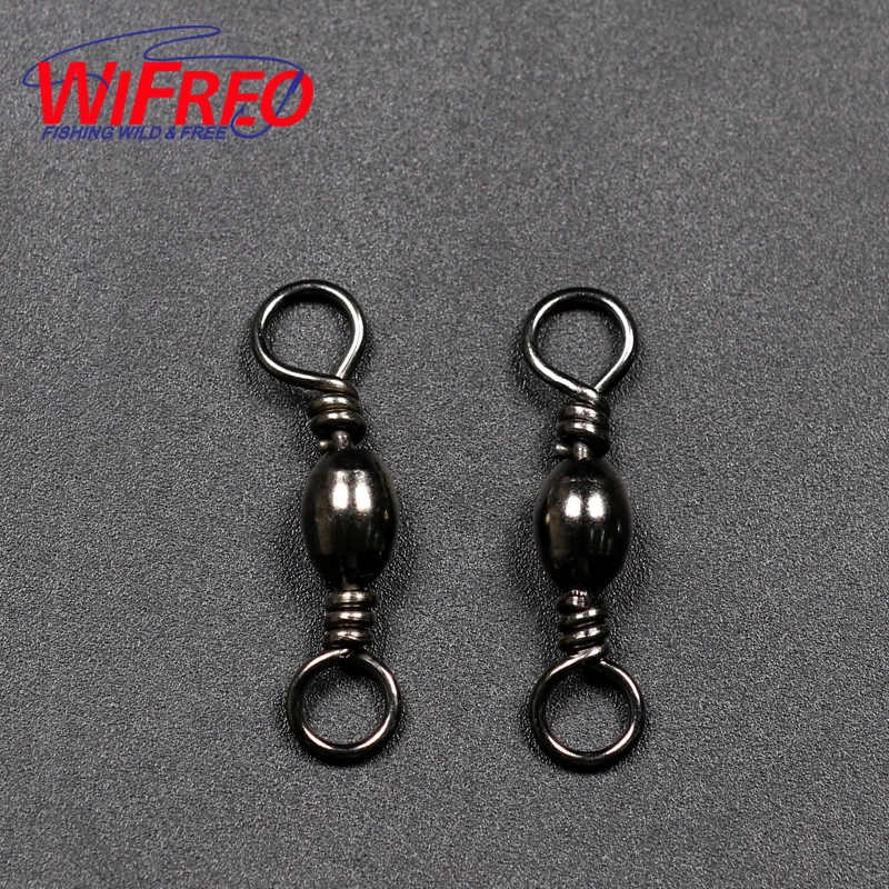 

Wifreo 50pcs/bag Stainless Steel Barrel Swivel Sea Fishing Tackle Hook Connector Fishing Snap