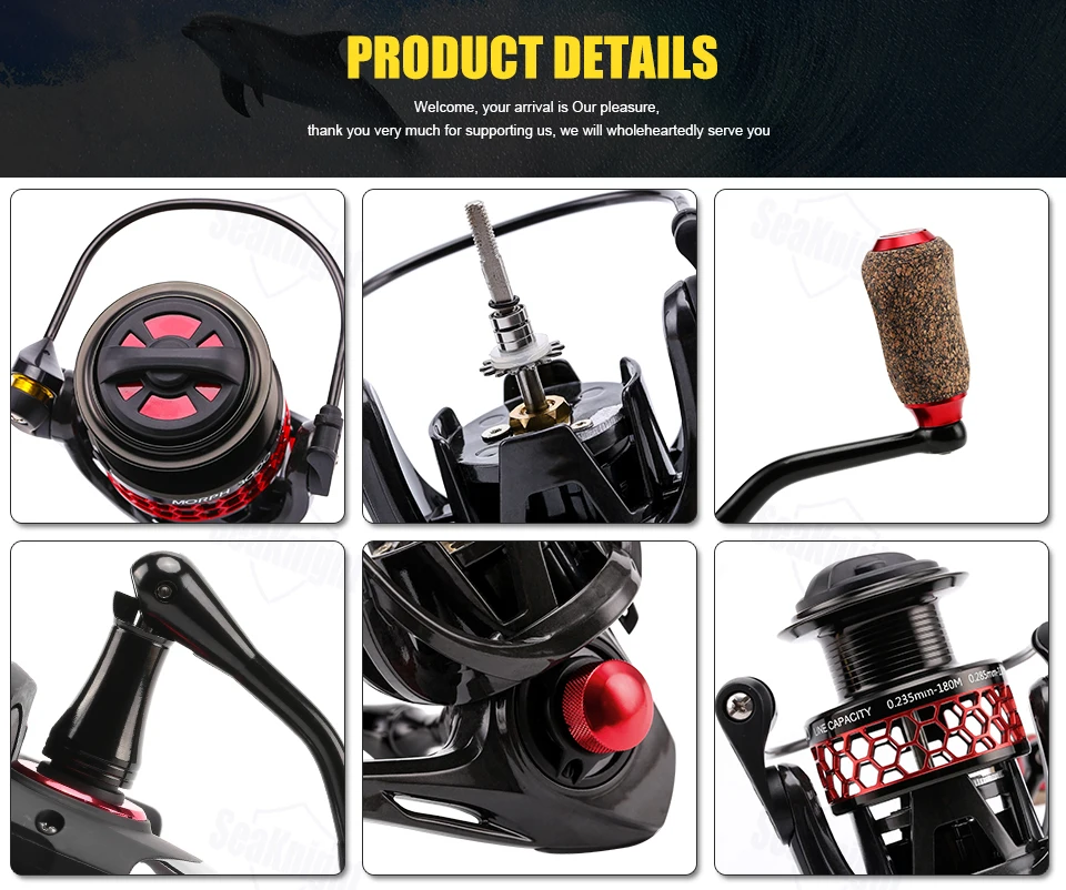 Carretel de Fibra Seaknight Morph Pesca Reel11bb 5.2: 1 Atd Cutted Alumínio Carbono Corpo Fechar Molinete 2000 3000 29 carbono corpo fechar molinete pesca