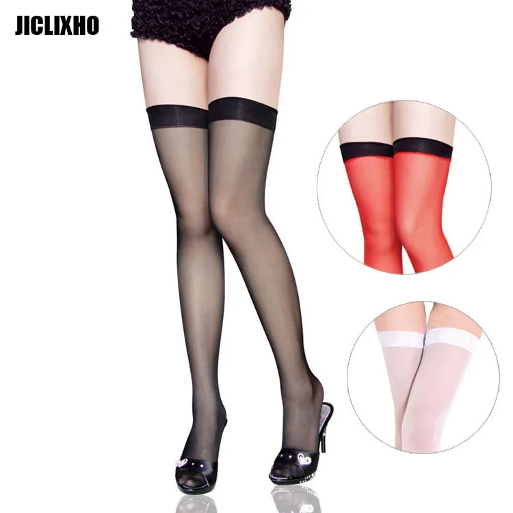 

women Sexy Fashion sheer Thigh High Stockings Summer Nightclubs sheer Pantyhose toe transparent lingerie over knee stocking